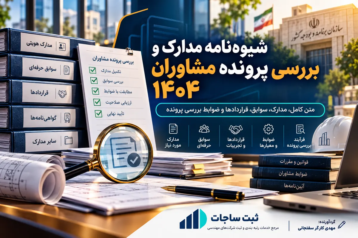 شیوهنامه مدارک و بررسی پرونده مشاوران ۱۴۰۴